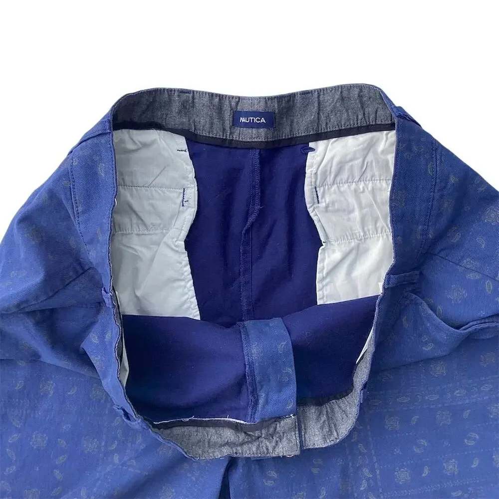 Nautica Men's Blue Paisley Bermuda Shorts‎ Size 46 W
